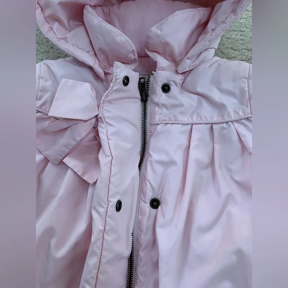 Jacadi Size 3 Years Blush Pink Bow Front Puffer Coat